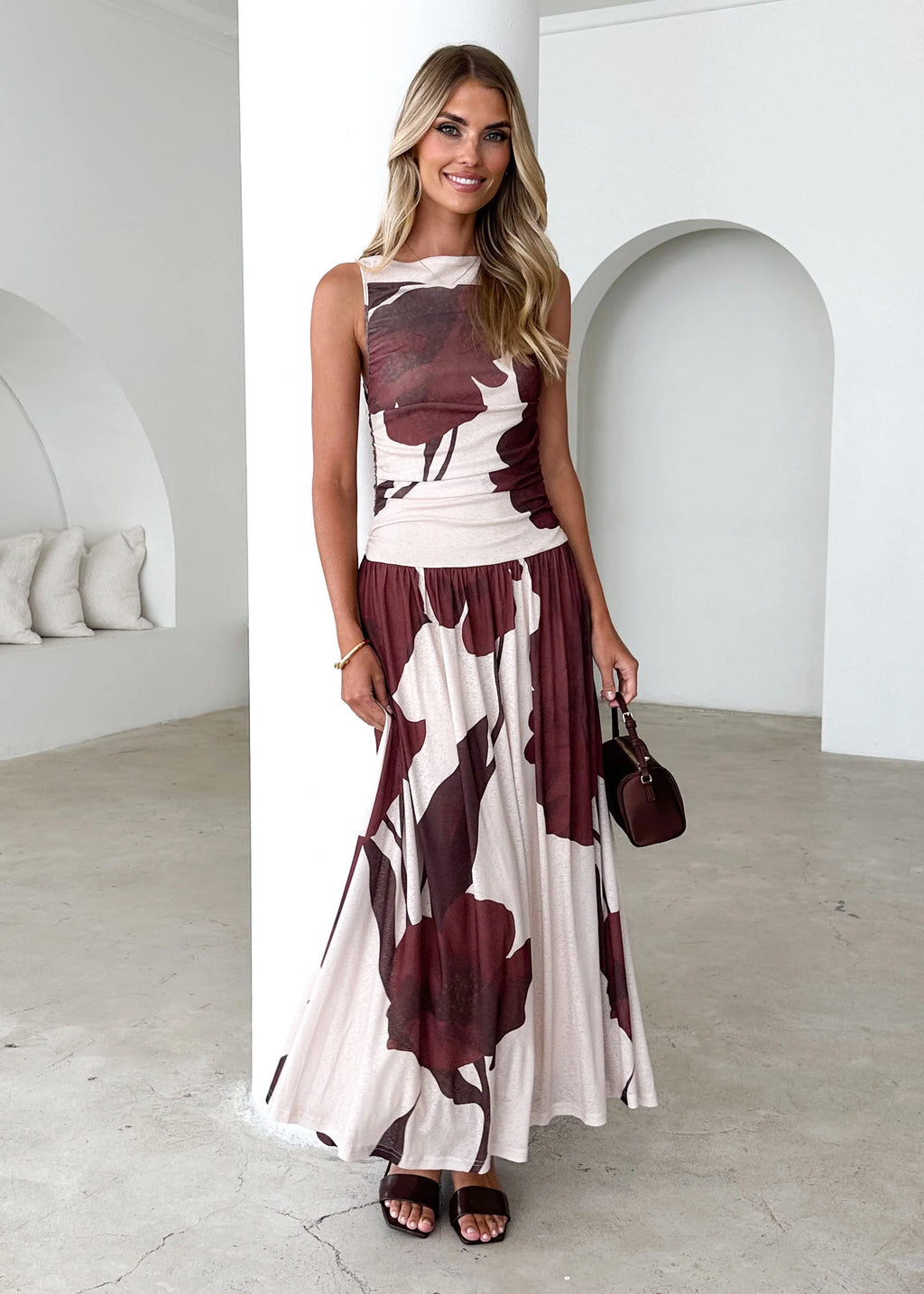 Faye Maxi Dress - Choc Flowers