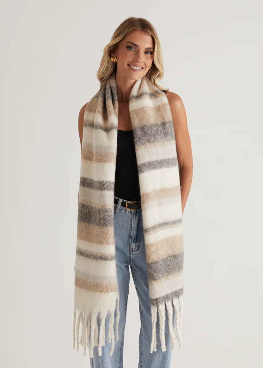 Novella Scarf - Grey Check