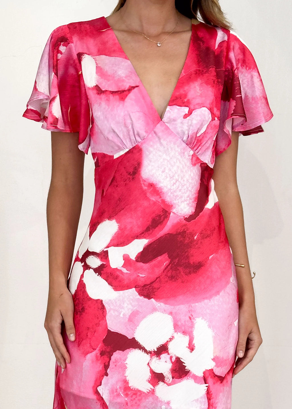 Mintoe Maxi Dress - Magenta Watercolour