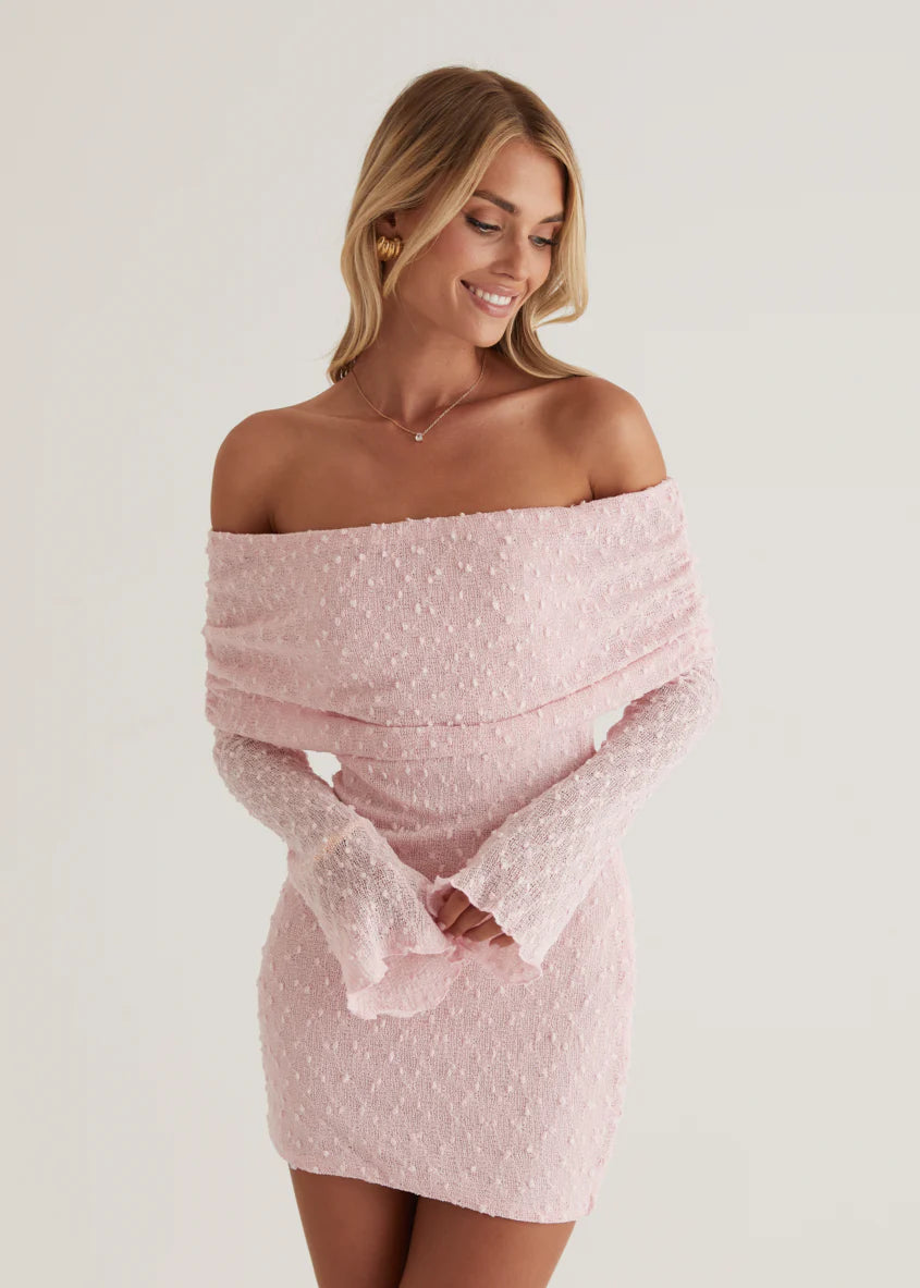 Toulouse Off Shoulder Dress - Pink