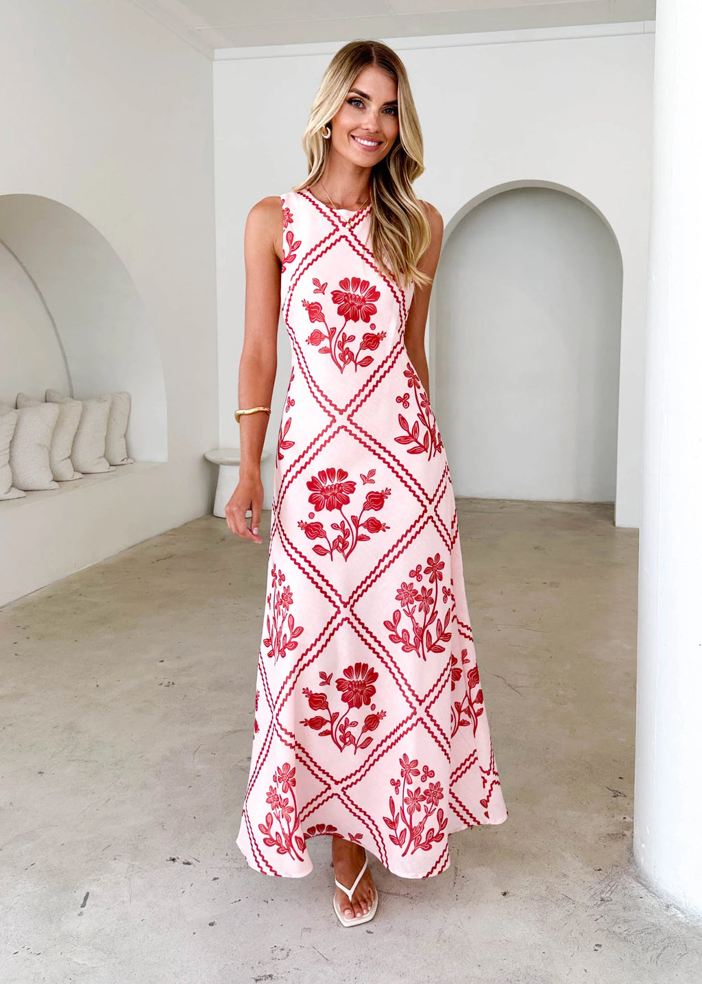 Xavier Maxi Dress - Red Floral