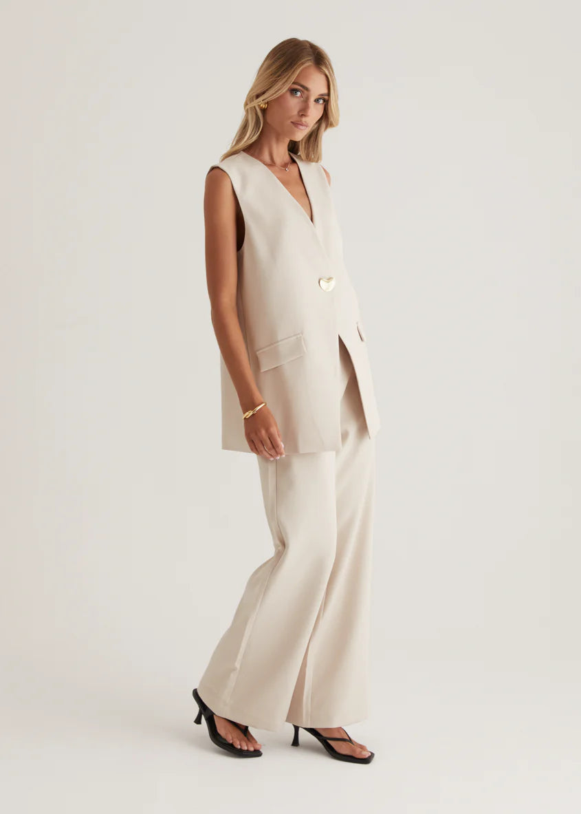 Chanelle Vest Top - Bone