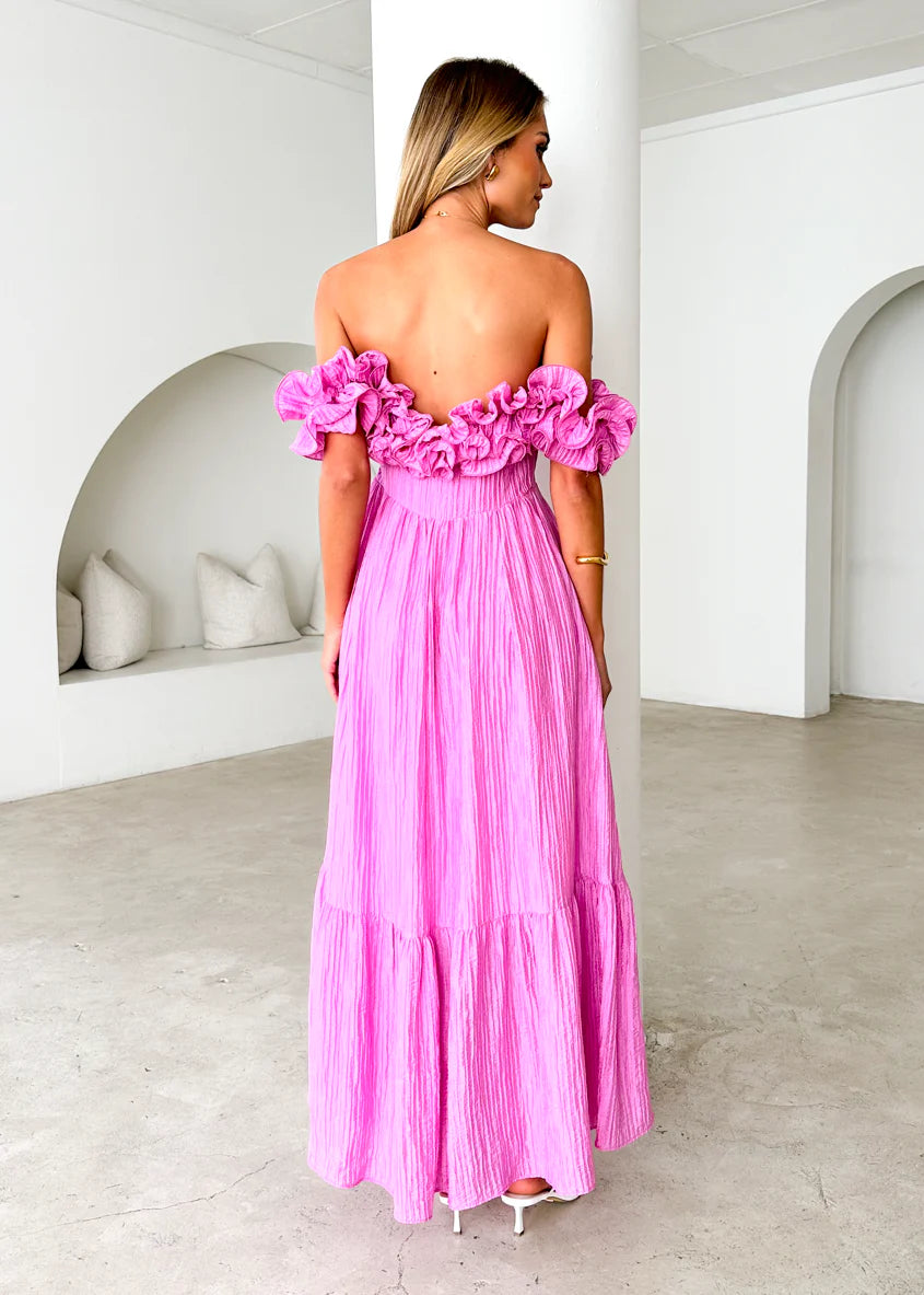 Marlow Off Shoulder Maxi Dress - Pink