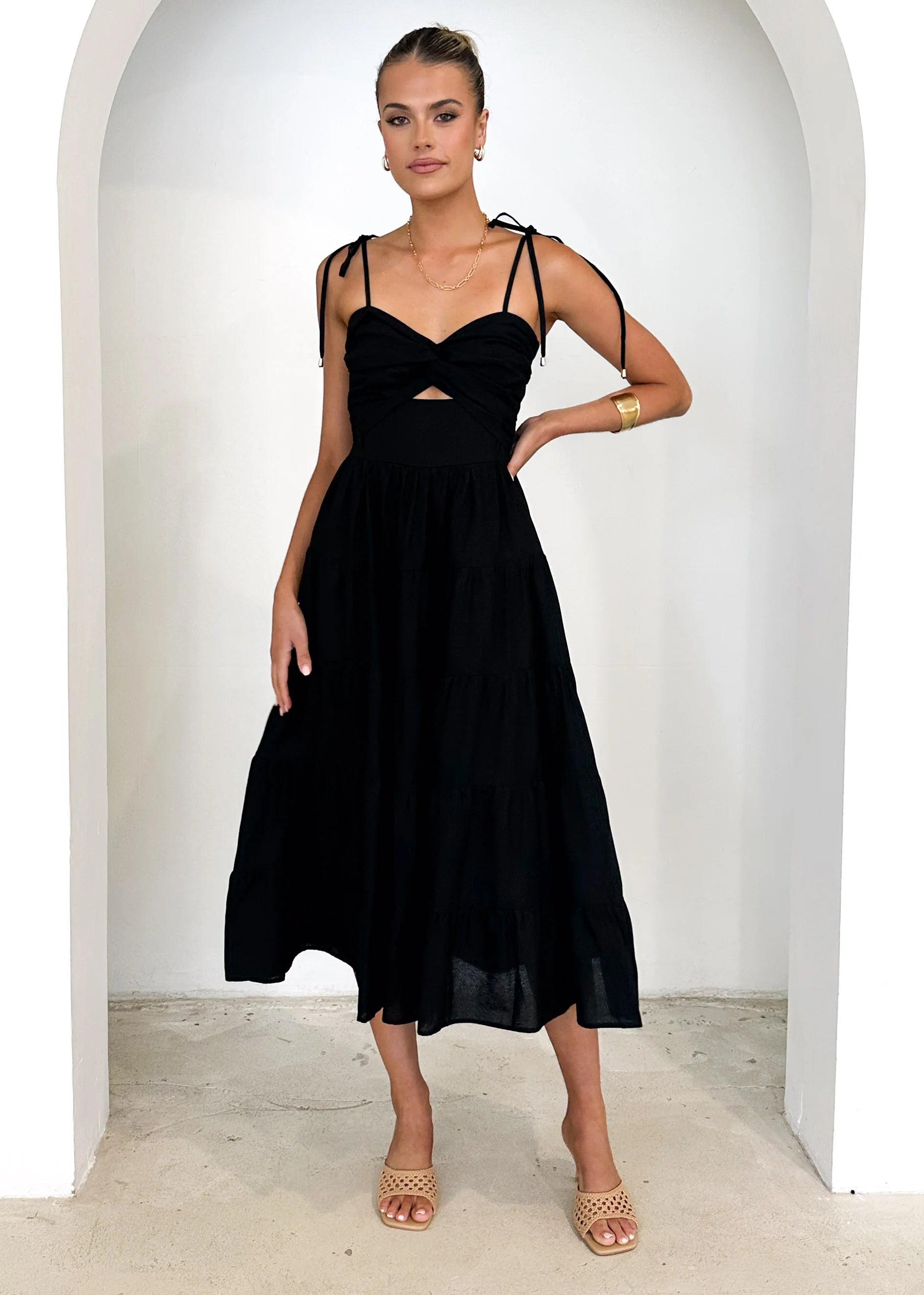Tallia Midi Dress - Black