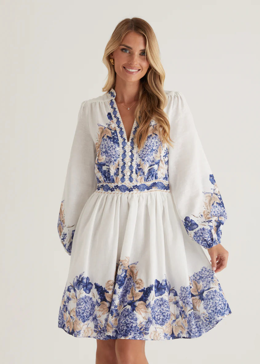 Veracruz Dress - White Hydrangea