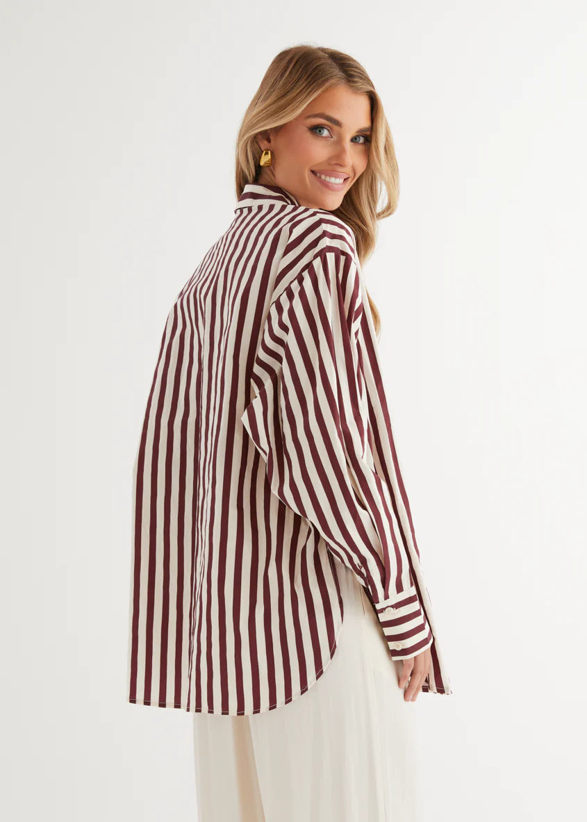 Lola Shirt - Berry Stripe
