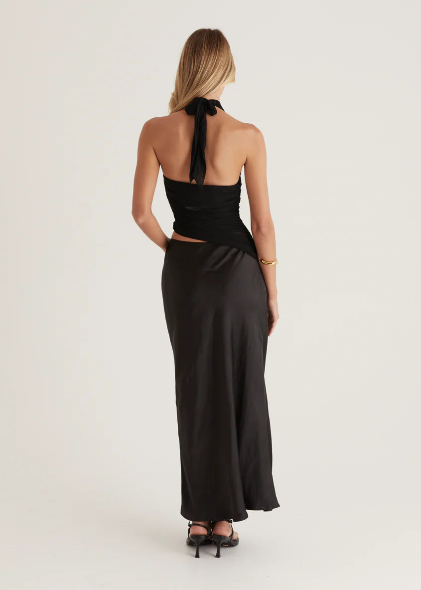 Renata Halter Maxi Dress - Black