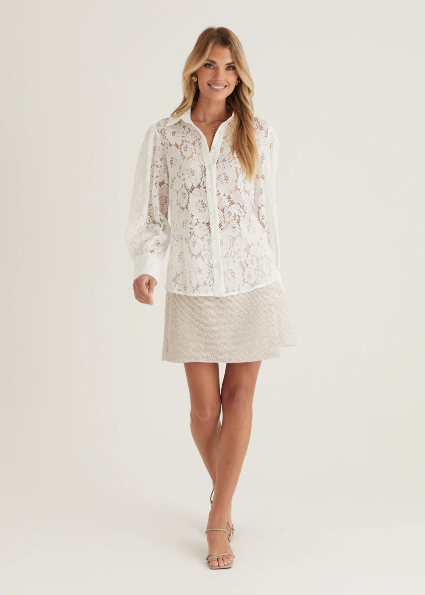 Aira Shirt - White Lace