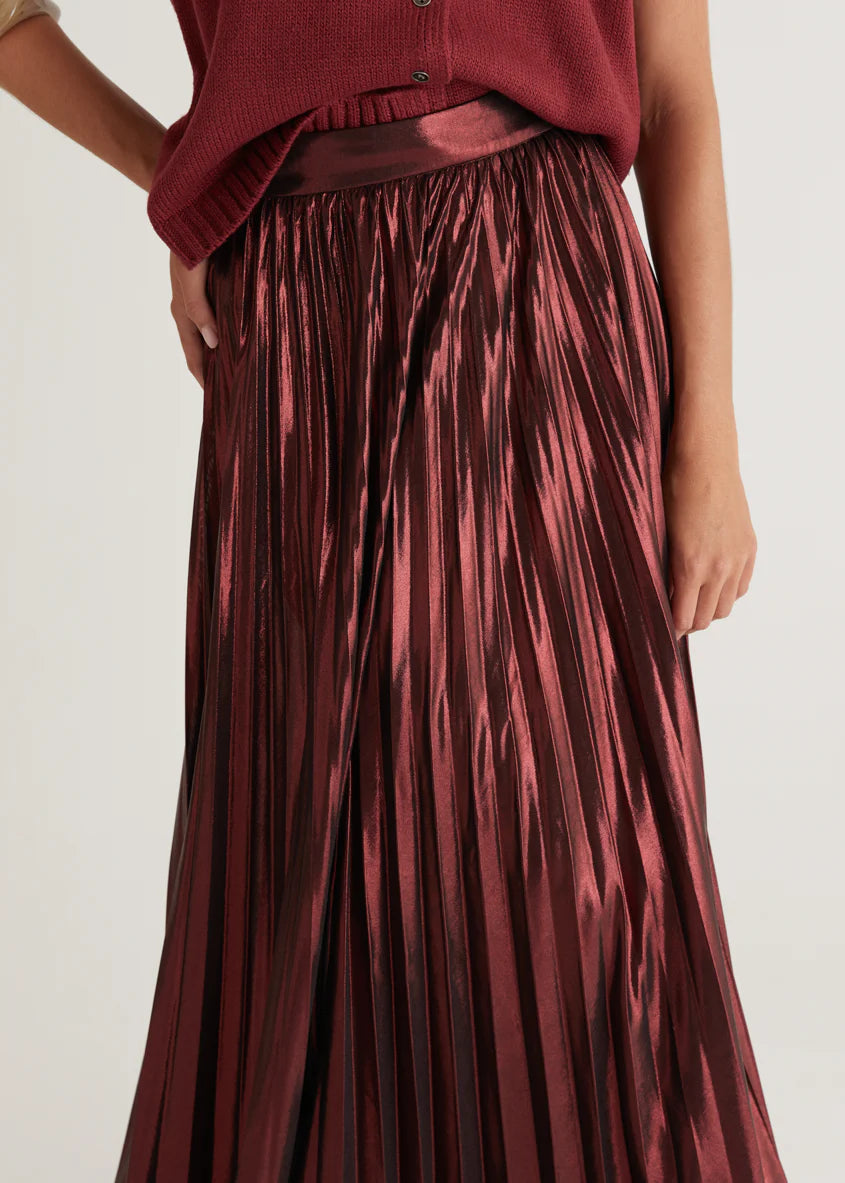 Twilight Midi Skirt - Burgundy