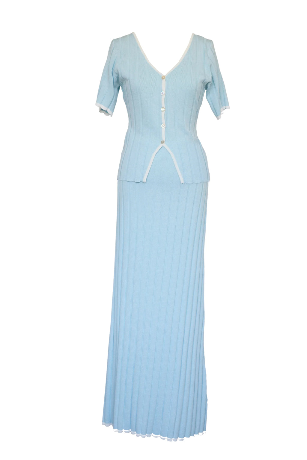 Yulia Knit Maxi Skirt - Sky Blue