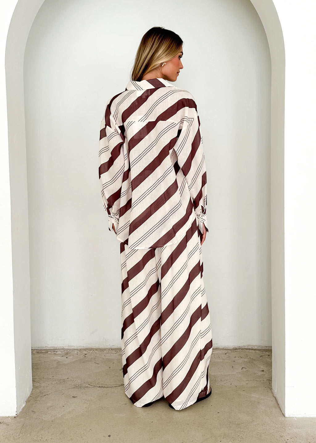 Jessa Shirt - Choc Stripe