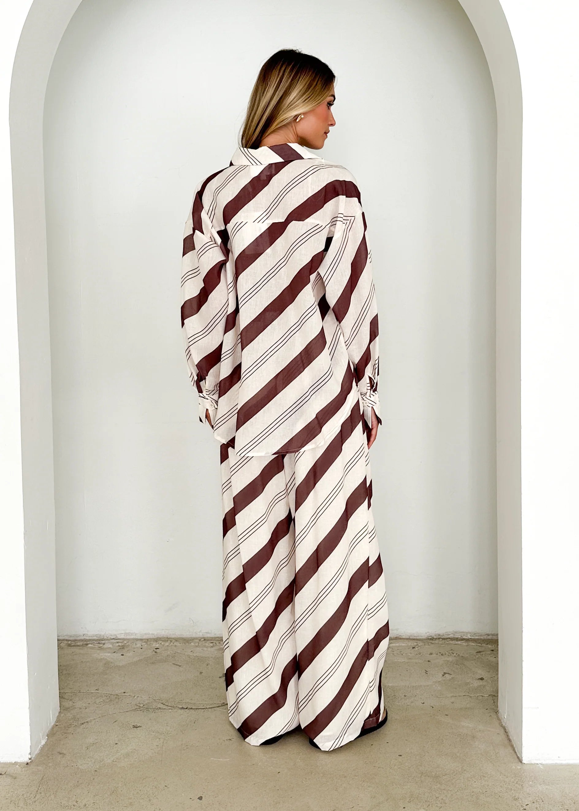 Jessa Shirt - Choc Stripe