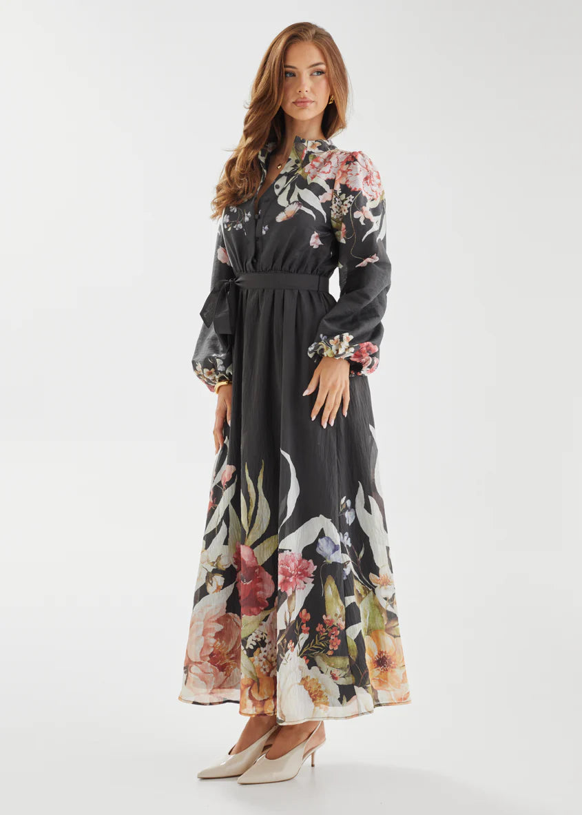 Tracie Maxi Dress - Black Garden