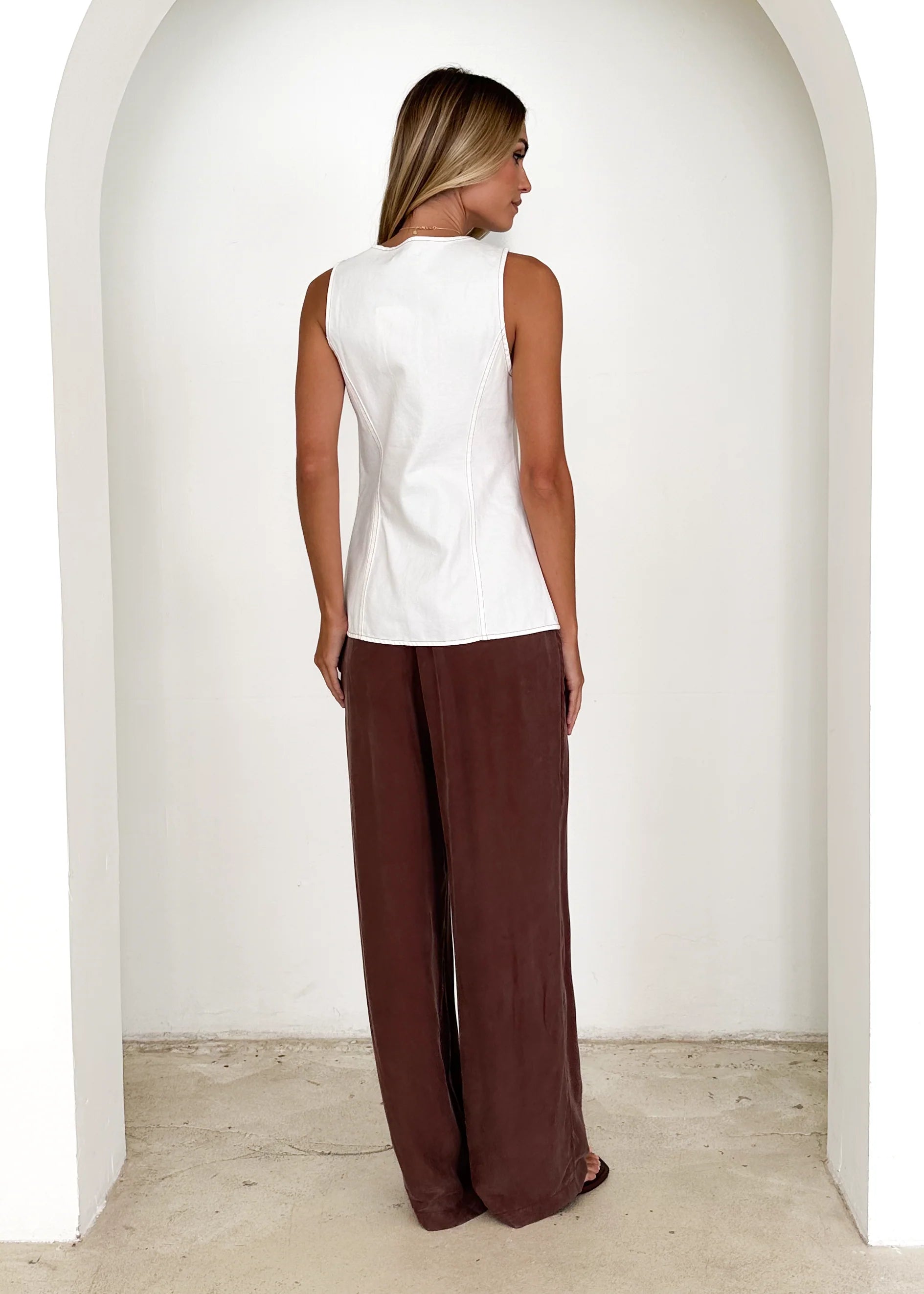 Sandra Denim Vest - Off White