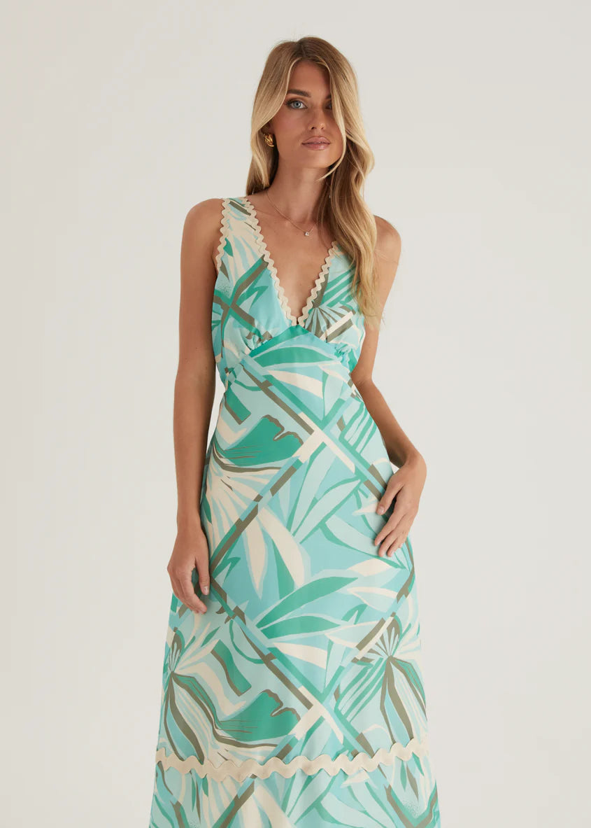 Hurley Midi Dress - Fern Abstract
