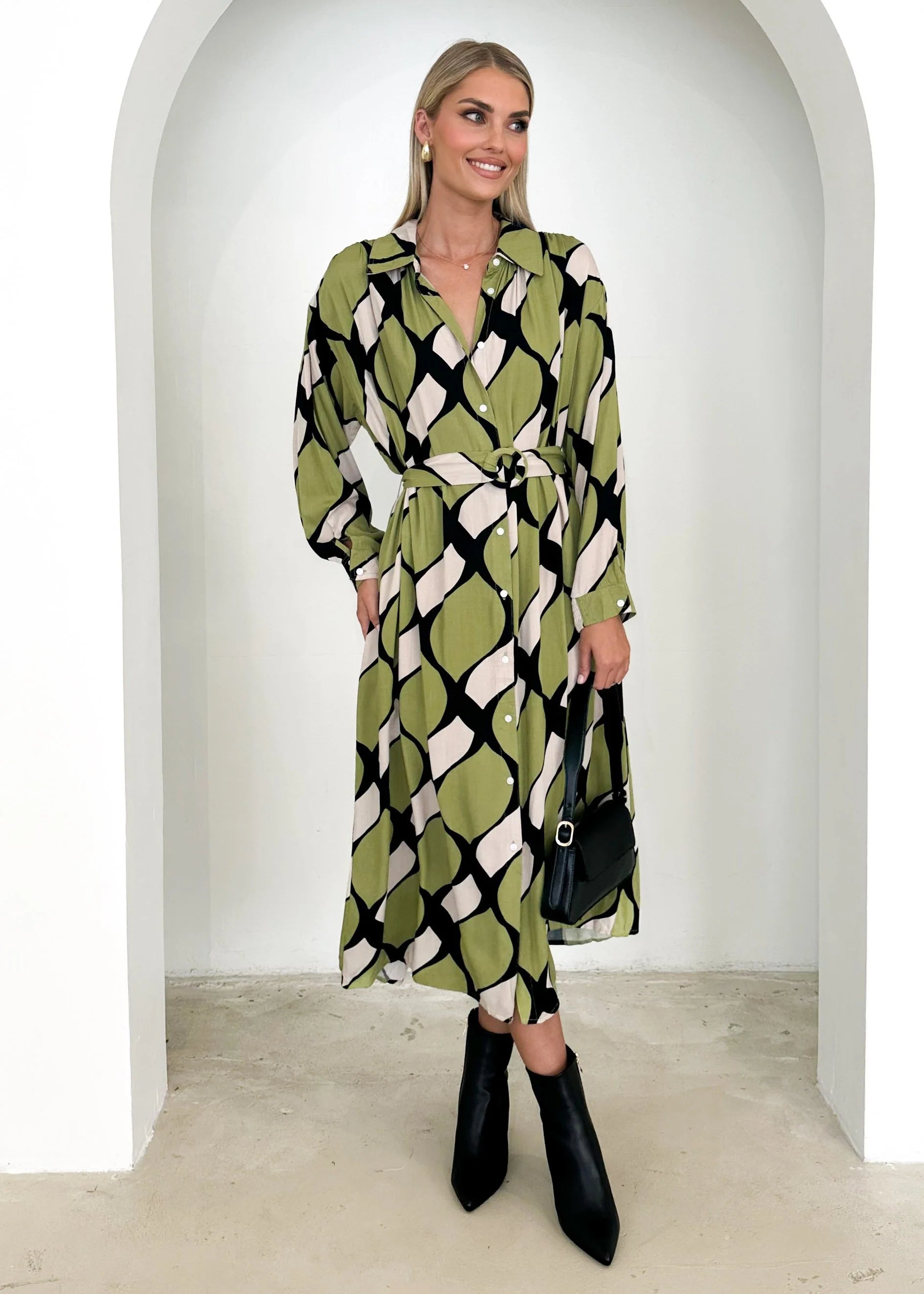 Carlaa Midi Dress - Olive Kennedy