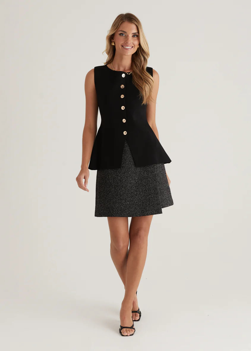 Tristy Knit Vest - Black