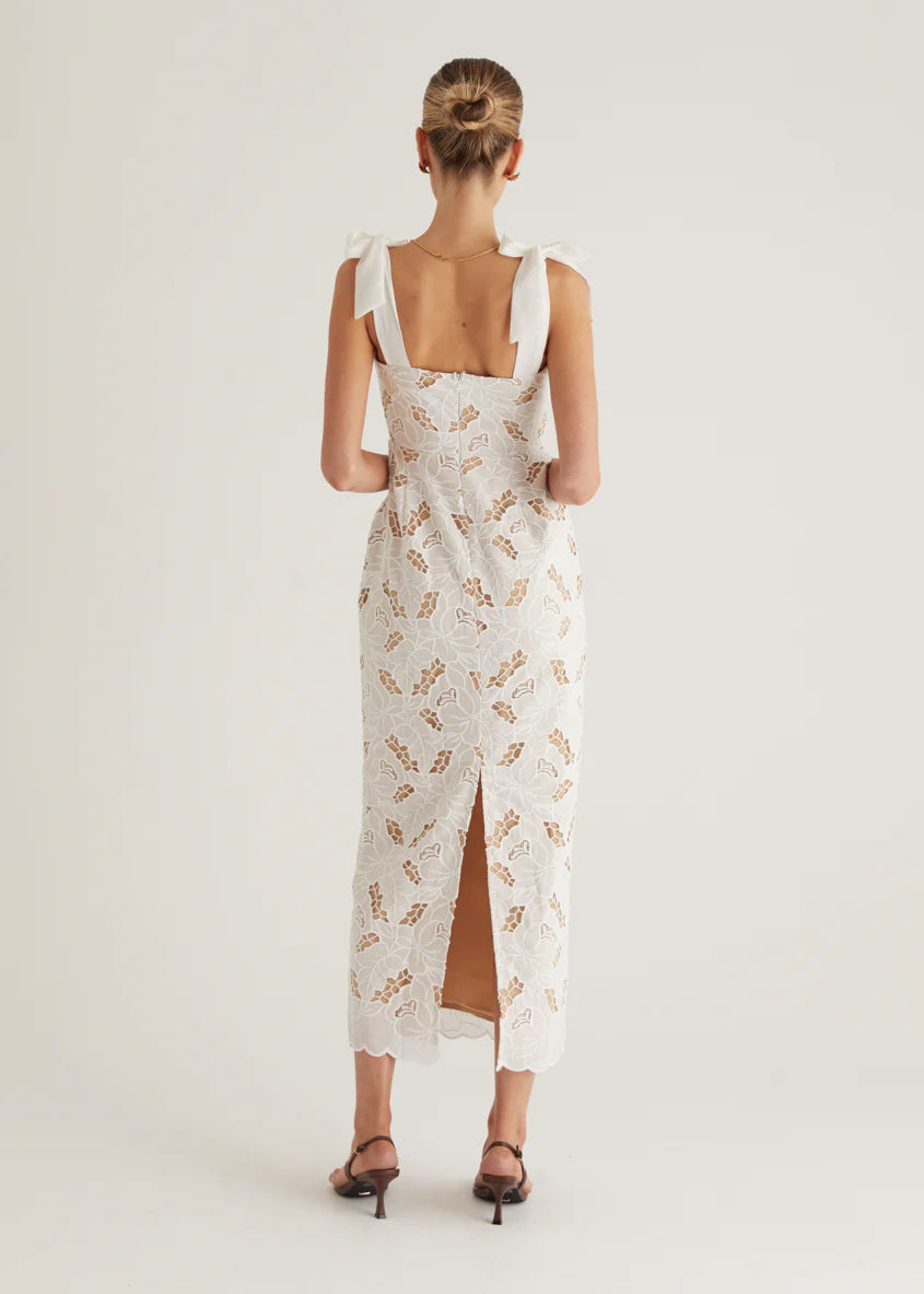 Serenity Embroidered Maxi Dress - Off White