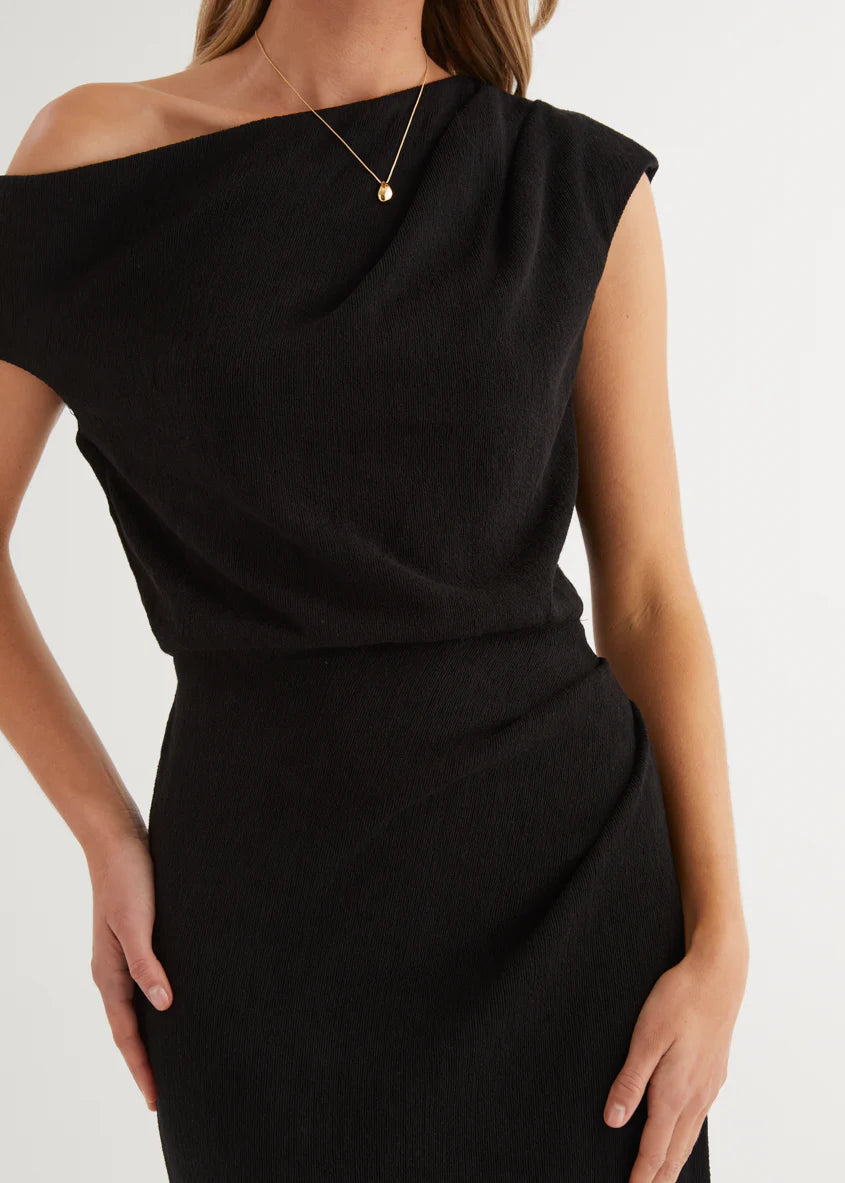 Tarni One Shoulder Maxi Dress - Black