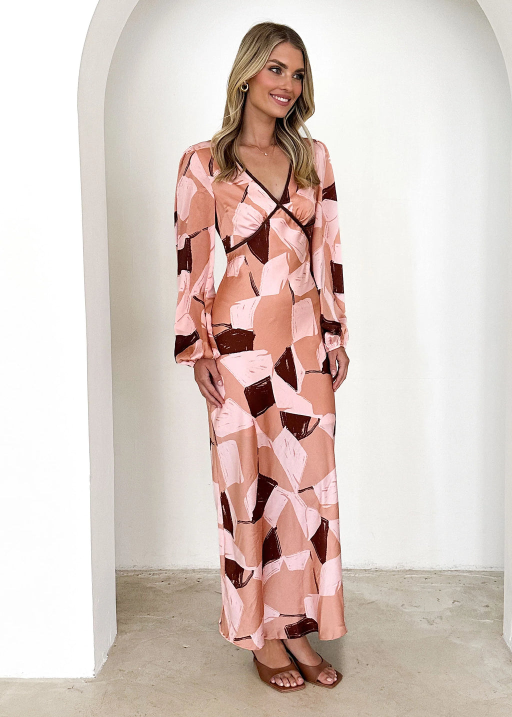 Taliya Maxi Dress - Blush Geo