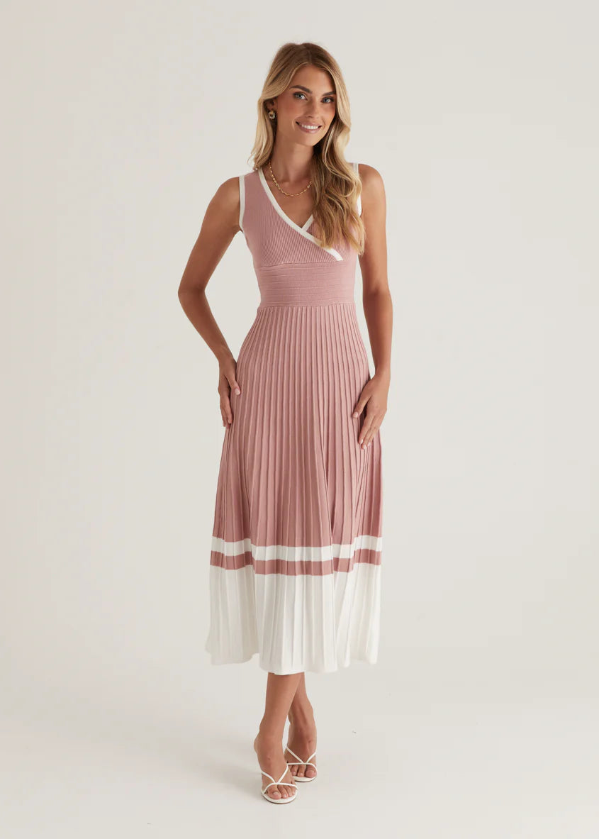 Radiate Knit Midi Dress - Blush