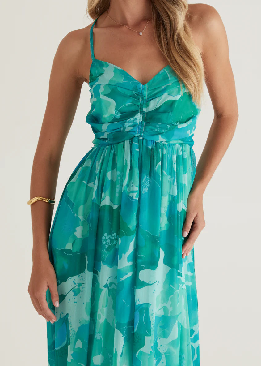 Tahitian Midi Dress - Green Rush