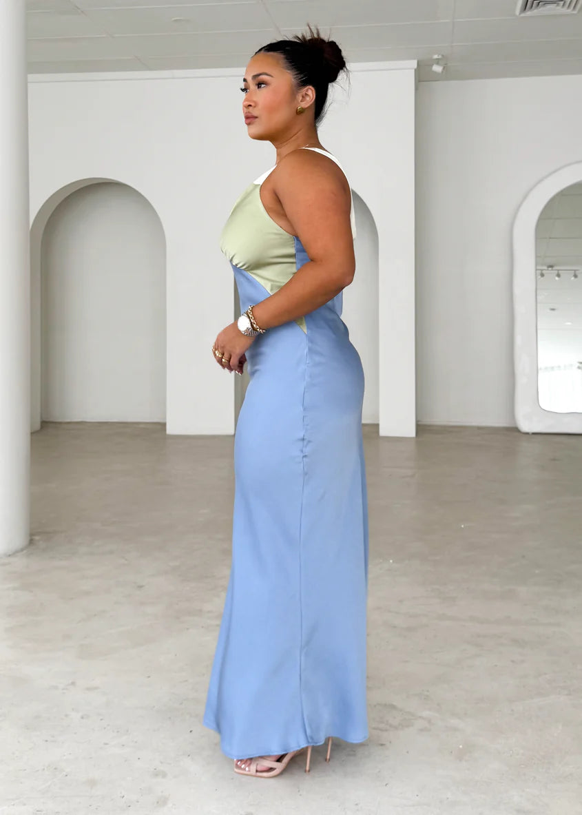 Taleena Maxi Dress - Blue Splice