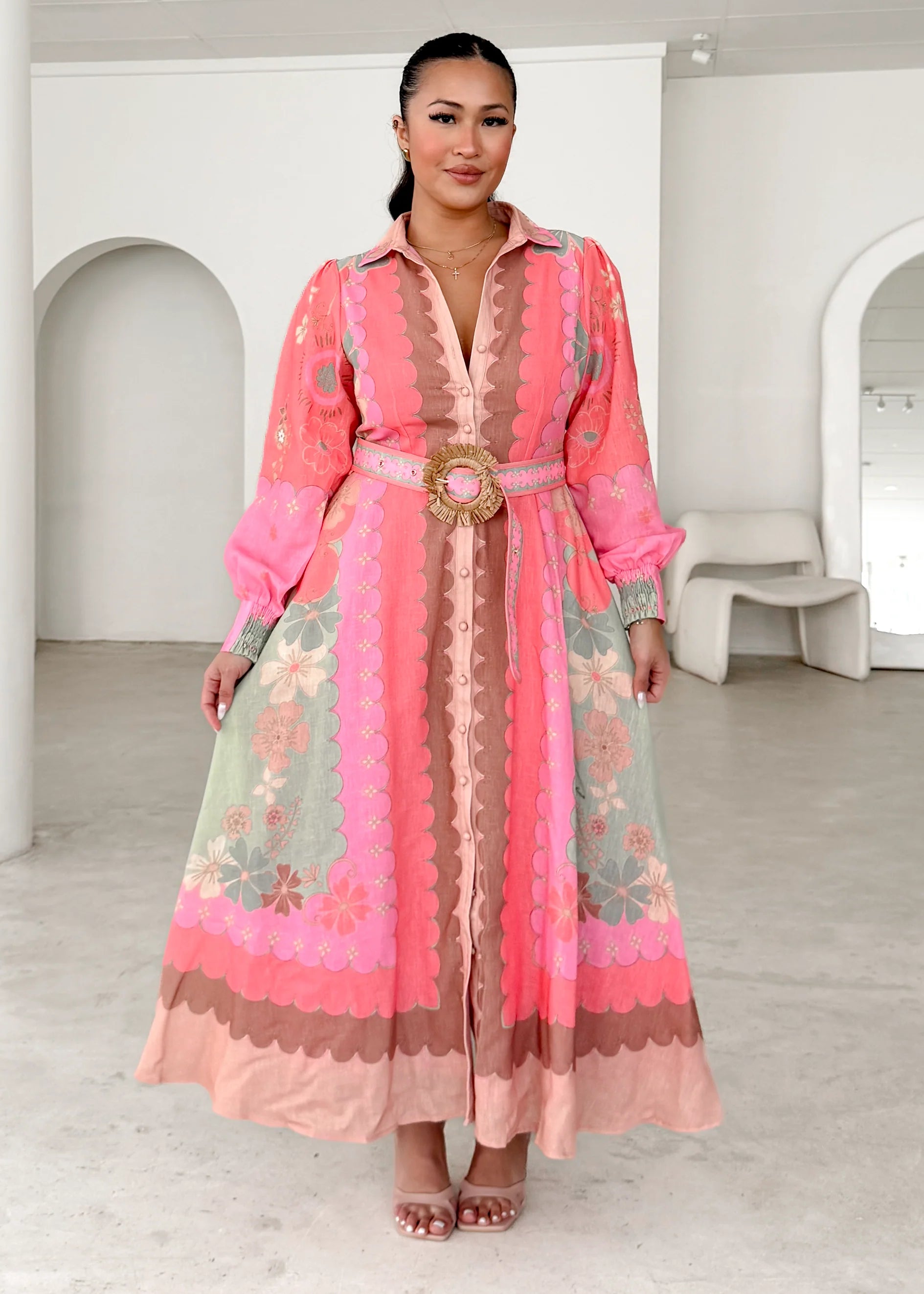 Entity Midi Dress - Melon Floral