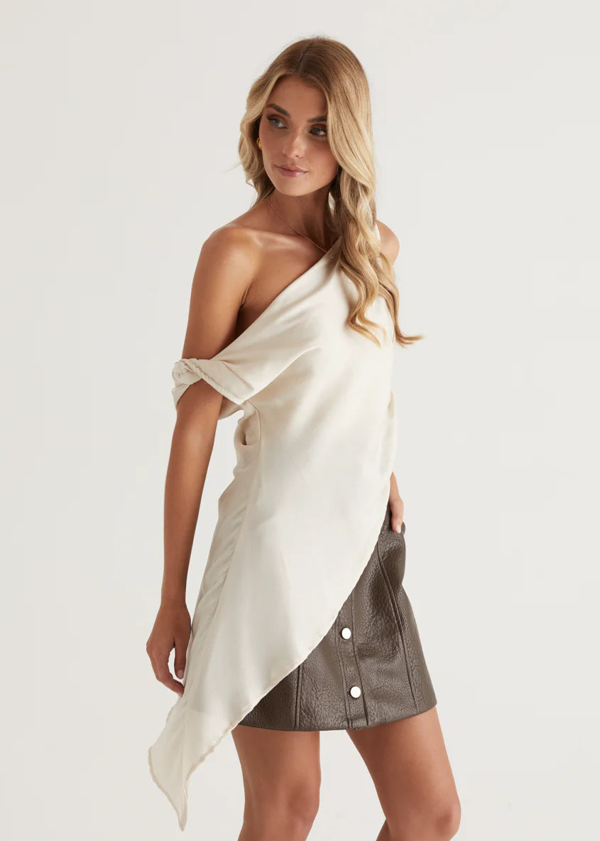 Romero Drop Shoulder Top - Champagne