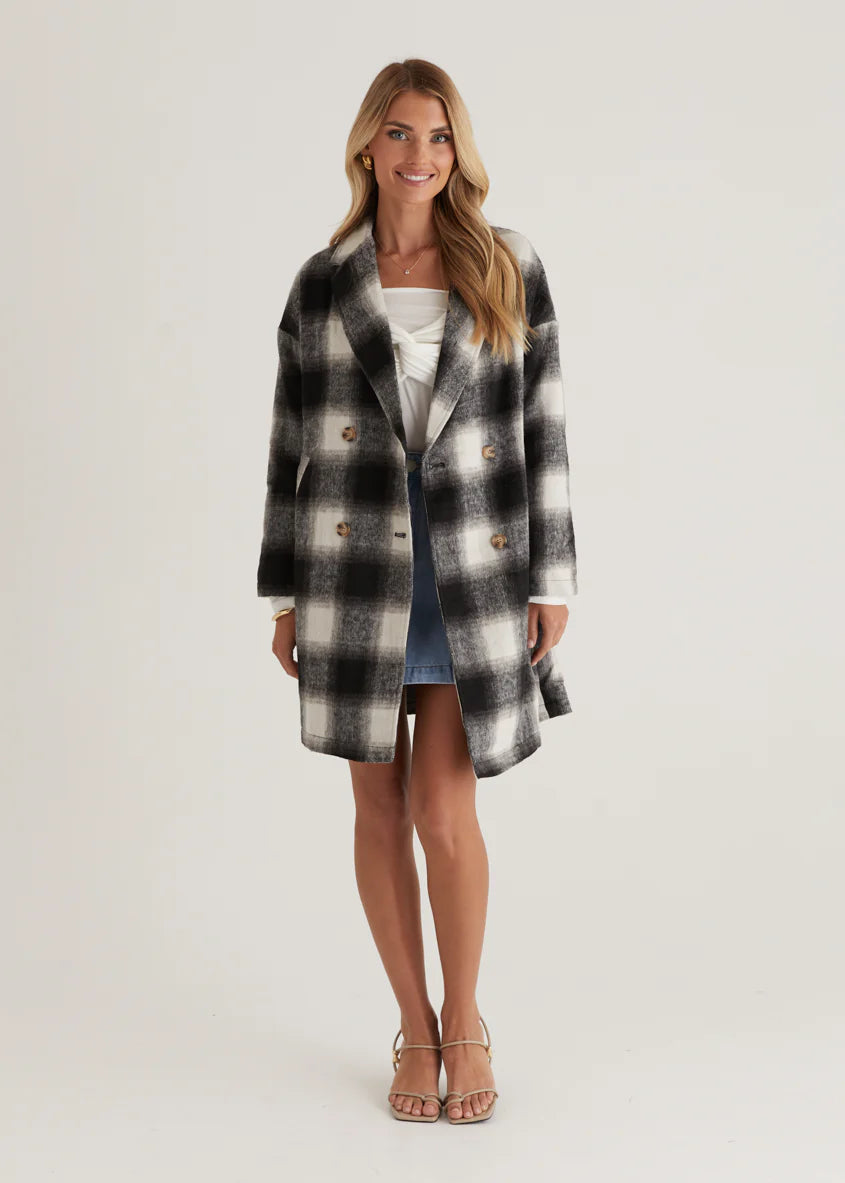 Cameron Coat - Black Check