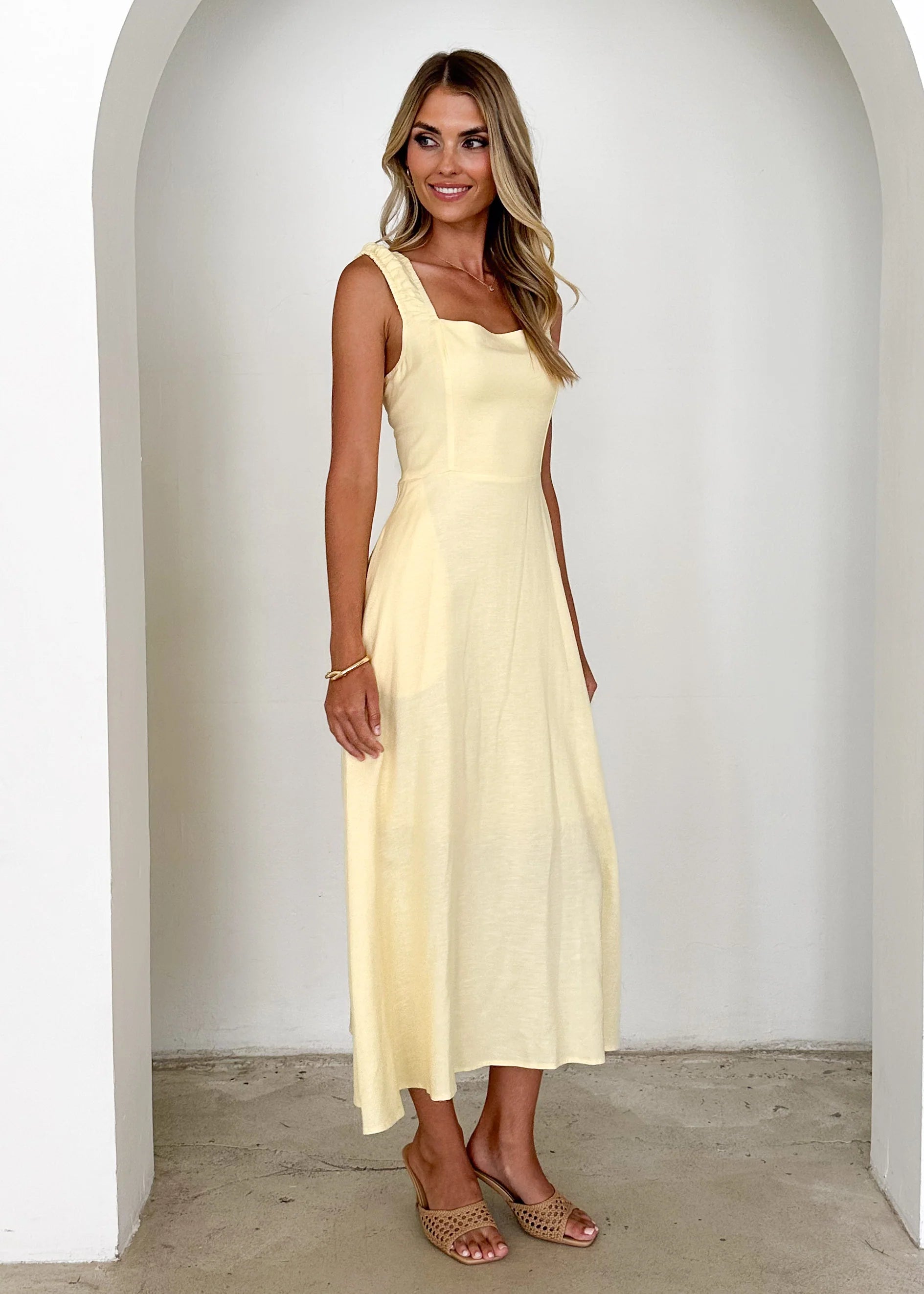 Lila Midi Dress - Lemon