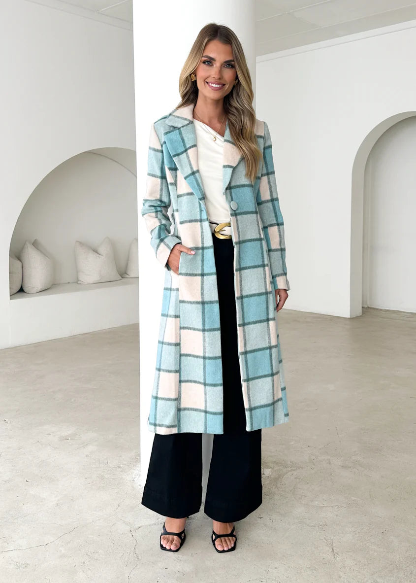 Steffy Coat - Blue Check