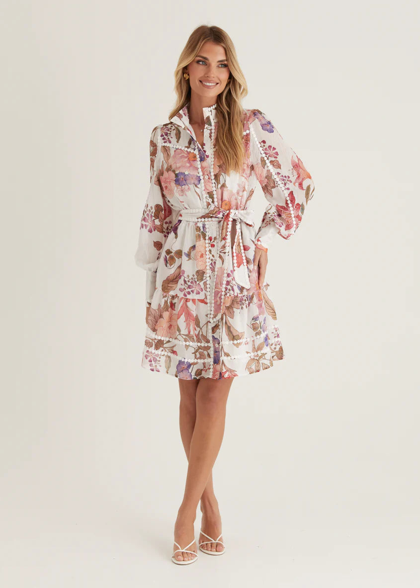 Aaliyah Dress - White Floral