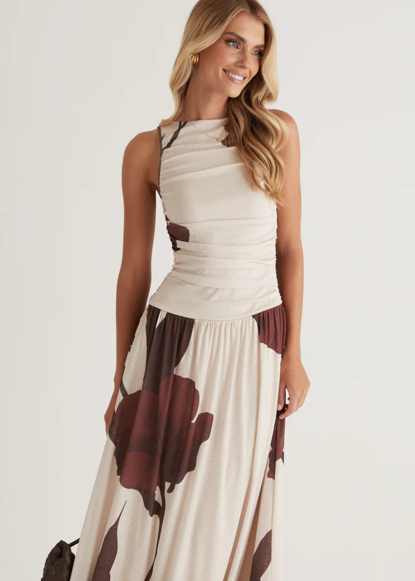 Faye Maxi Dress - Choc Flowers