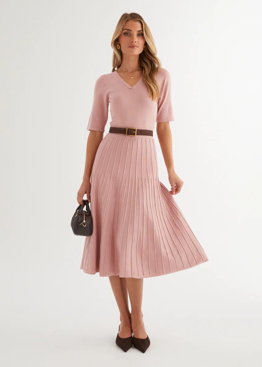 Acler Knit Midi Dress - Pink