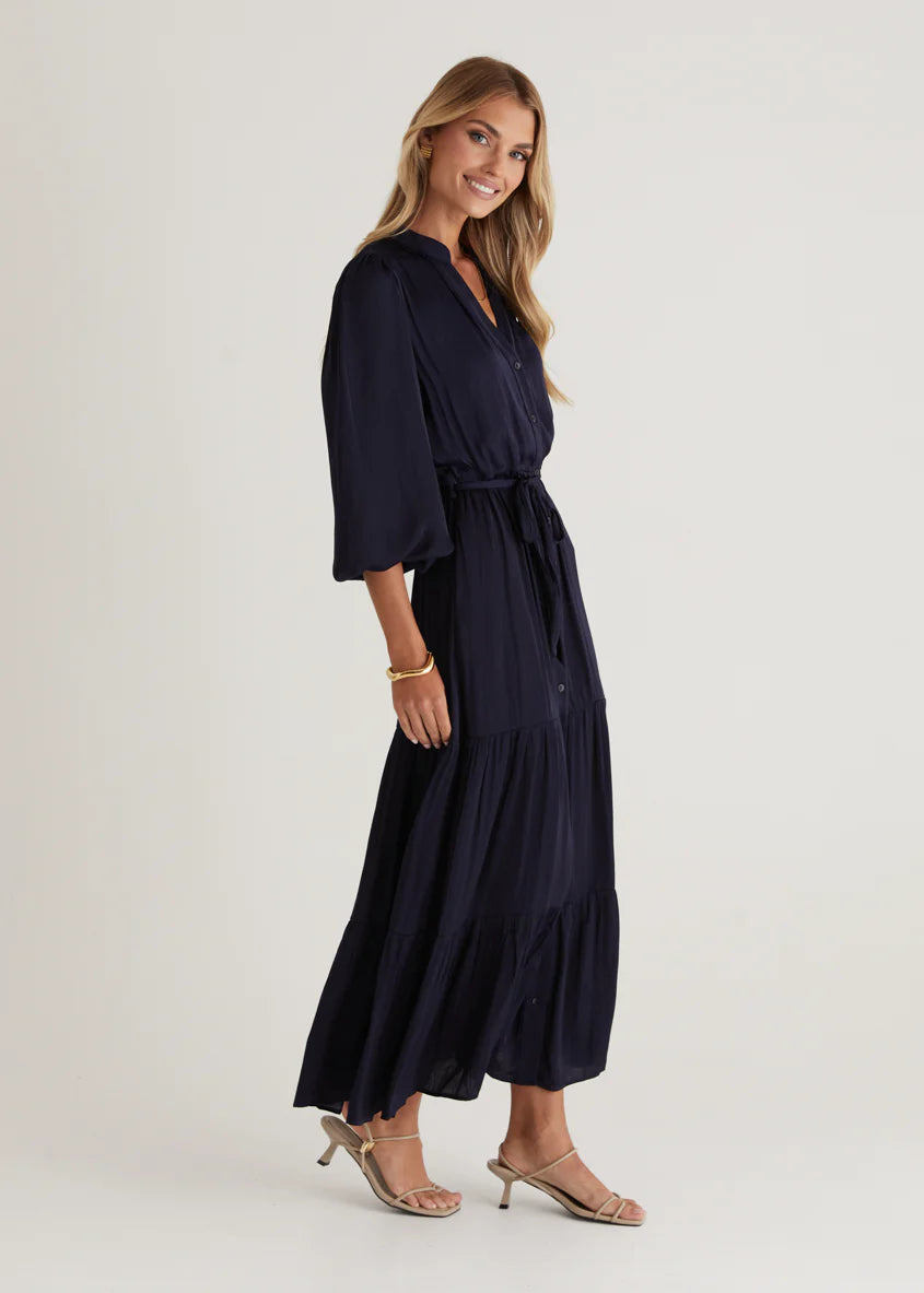 Maya Midi Dress - Navy