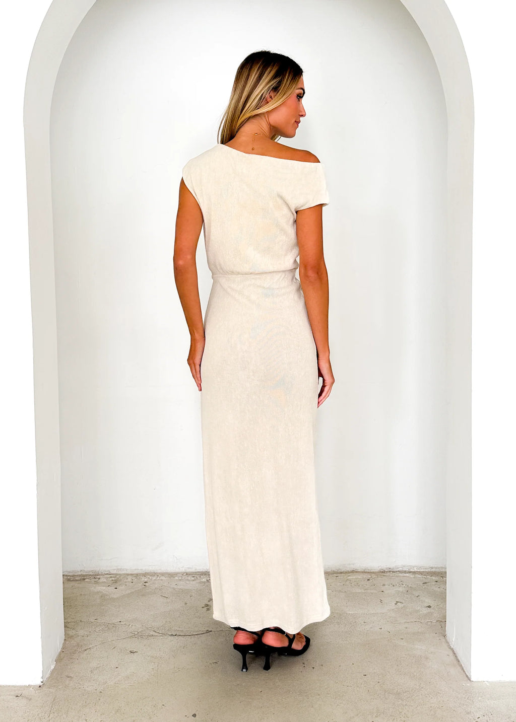 Tarni One Shoulder Maxi Dress - Oat