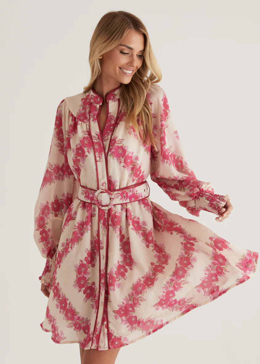 Silene Dress - Magenta Floral