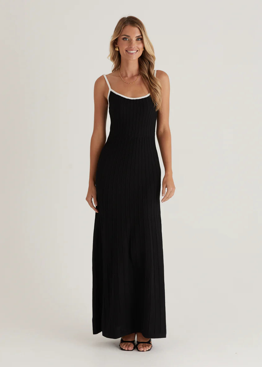 Lennox Knit Maxi Dress - Black