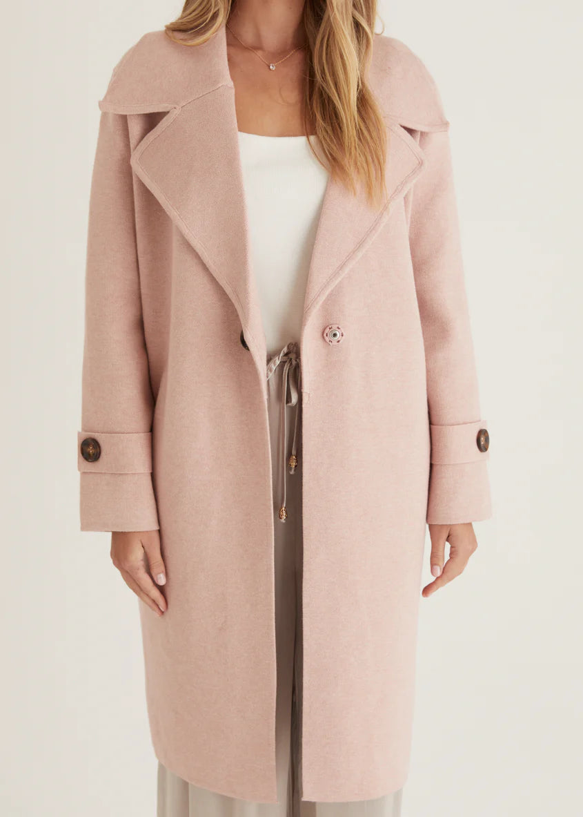 Chayso Knit Coat - Blush