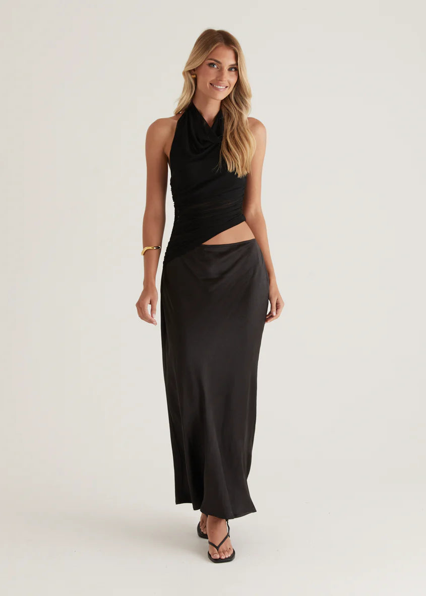Renata Halter Maxi Dress - Black