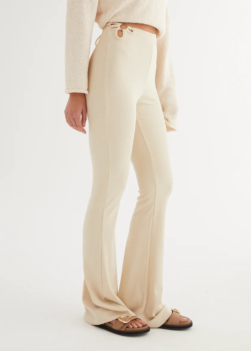 Nobody Knows Flare Pants - Beige