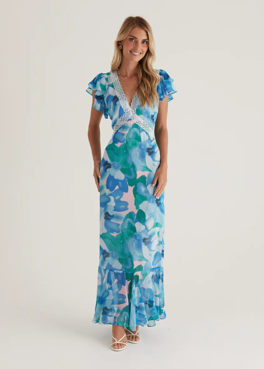 Peyton Maxi Dress - Blue Blooms