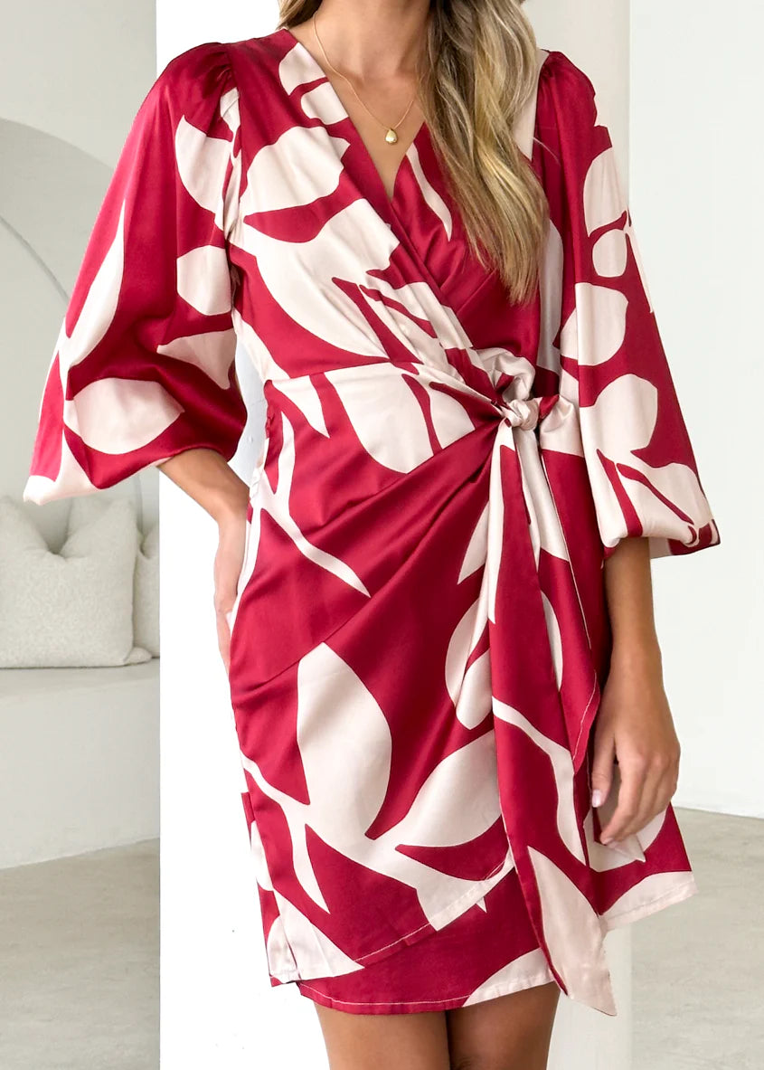 Loqsta Dress - Berry Leaf