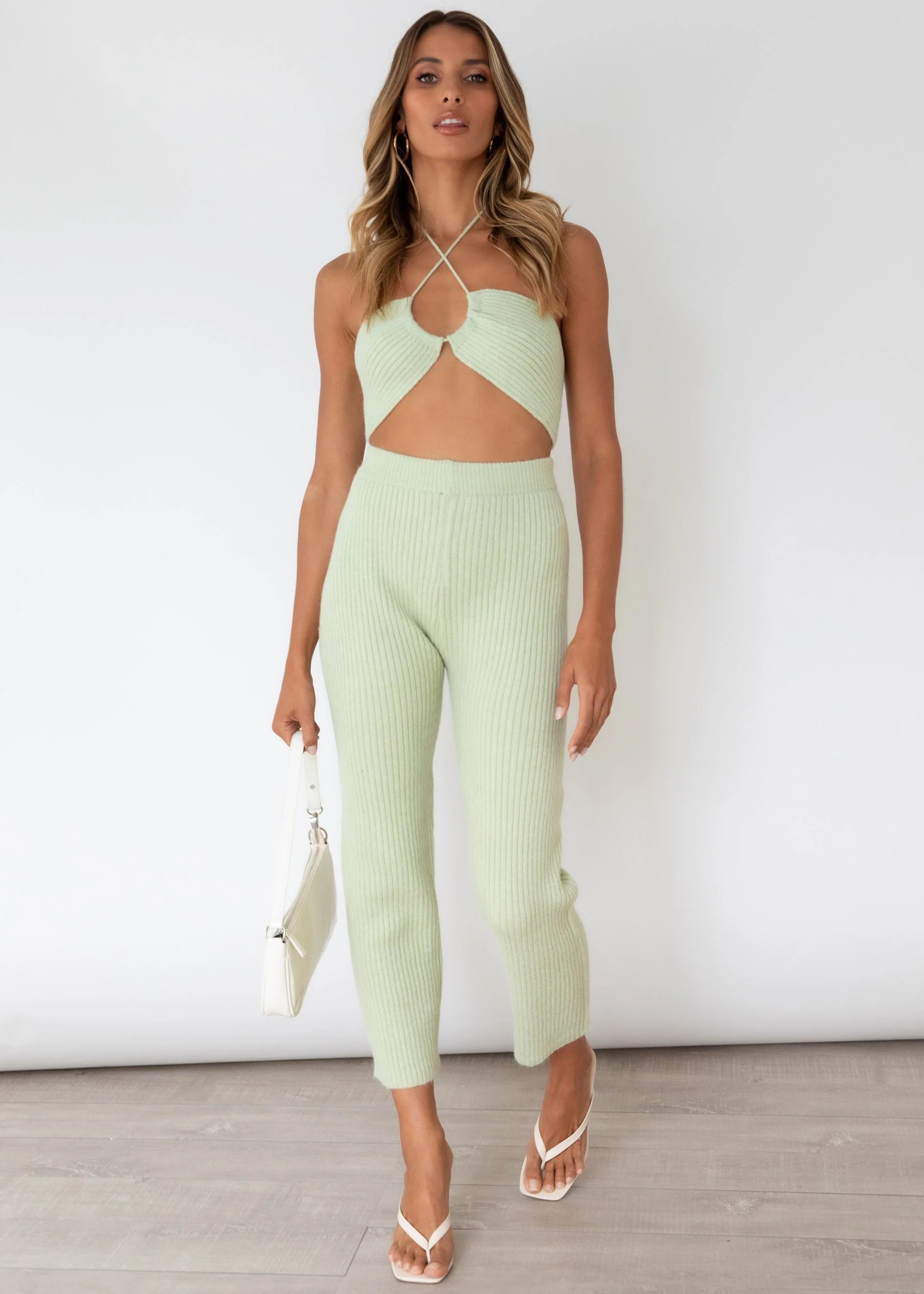 In Tune Knit Halter - Mint