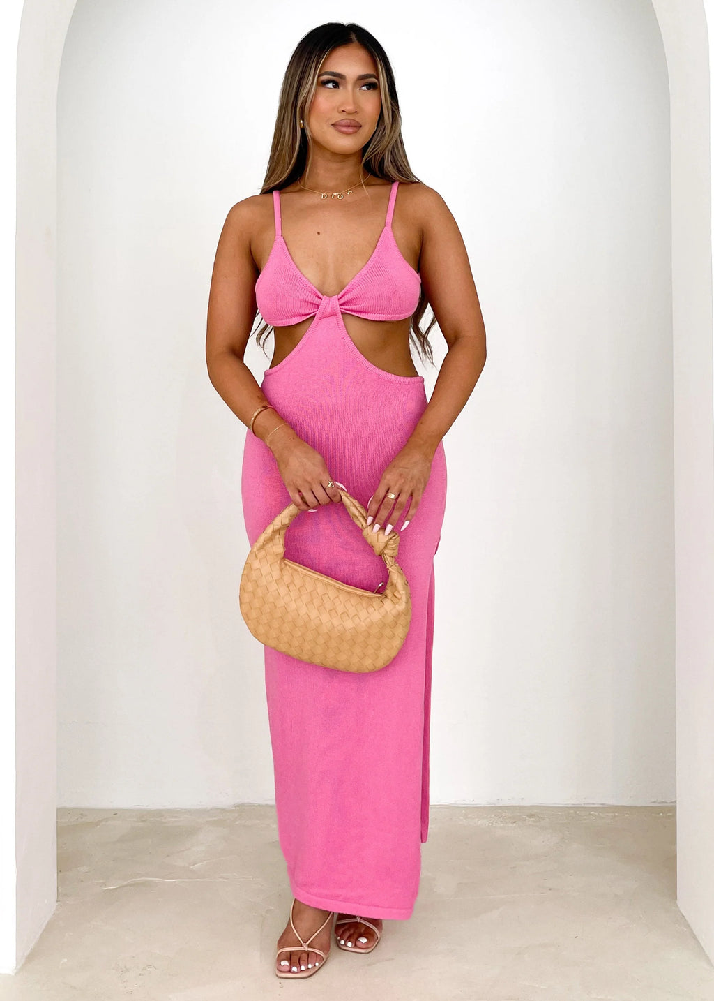 Paramount Cut Out Midi Dress - Pink