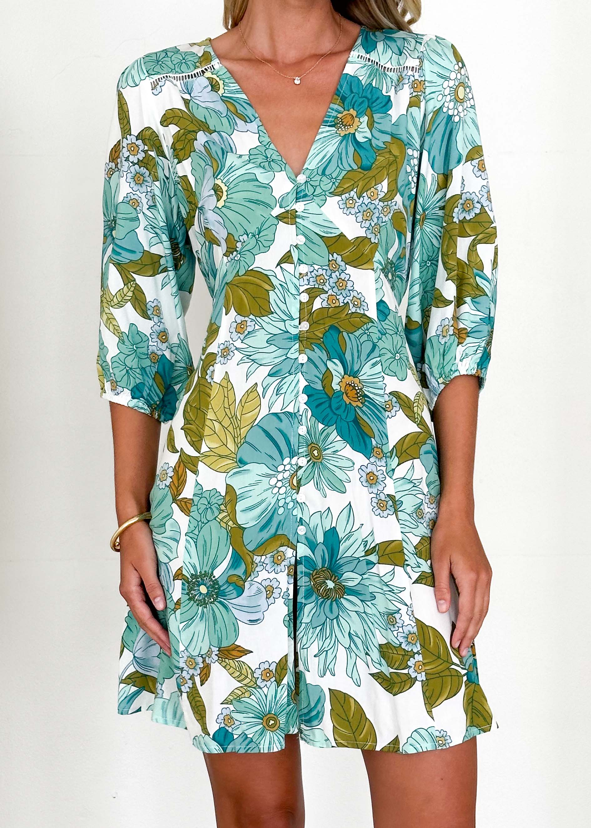 Lenni Dress - Amaya Green