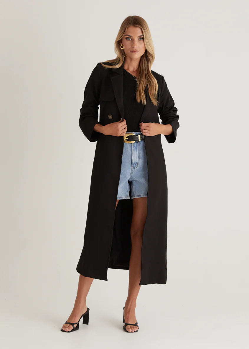 Kylie Trench Coat - Black