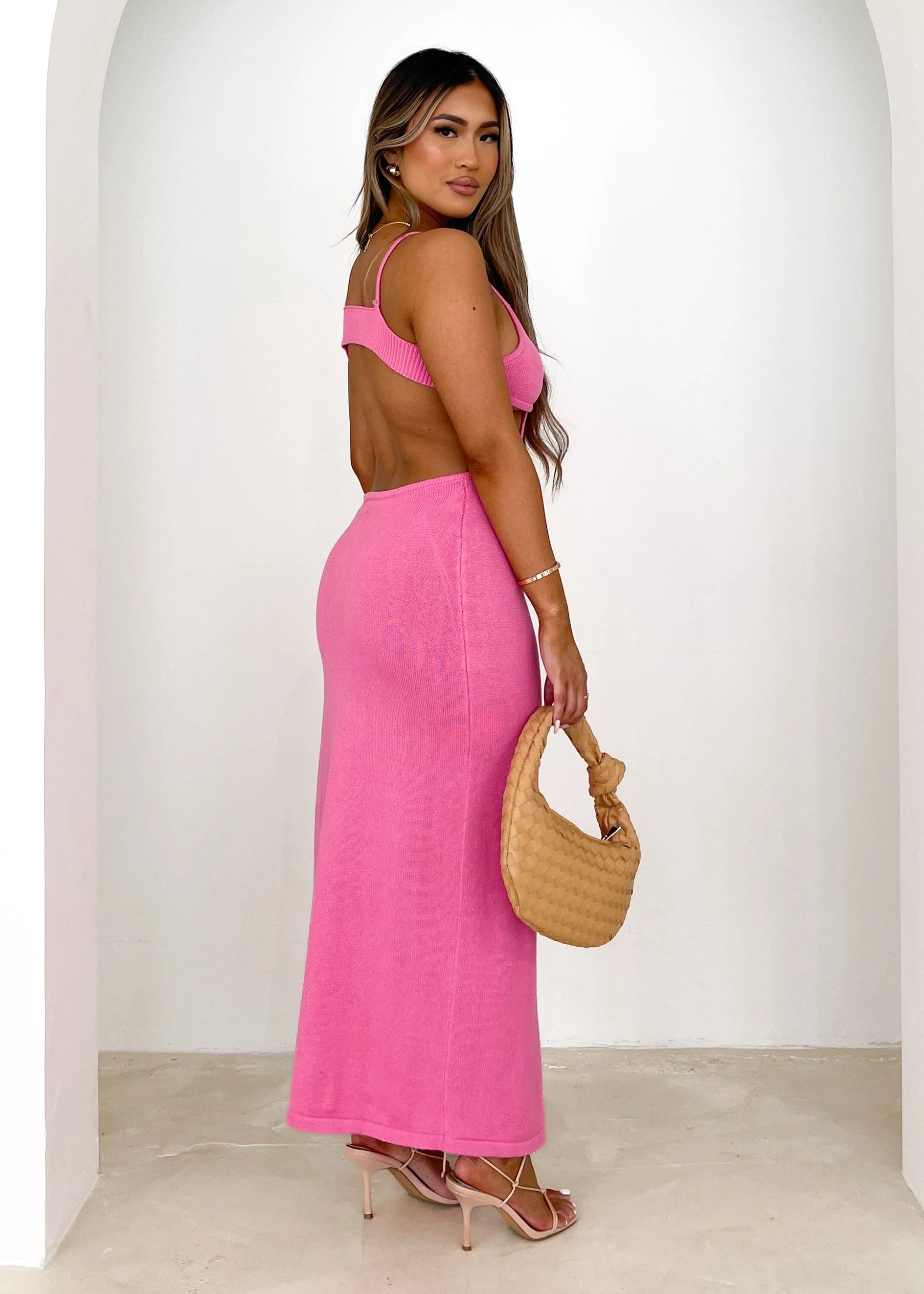 Paramount Cut Out Midi Dress - Pink