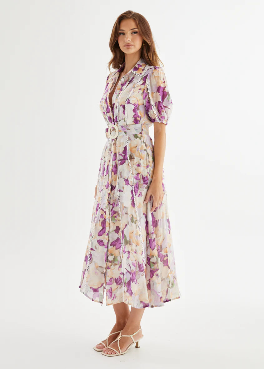 Melani Midi Dress - Violet Garden